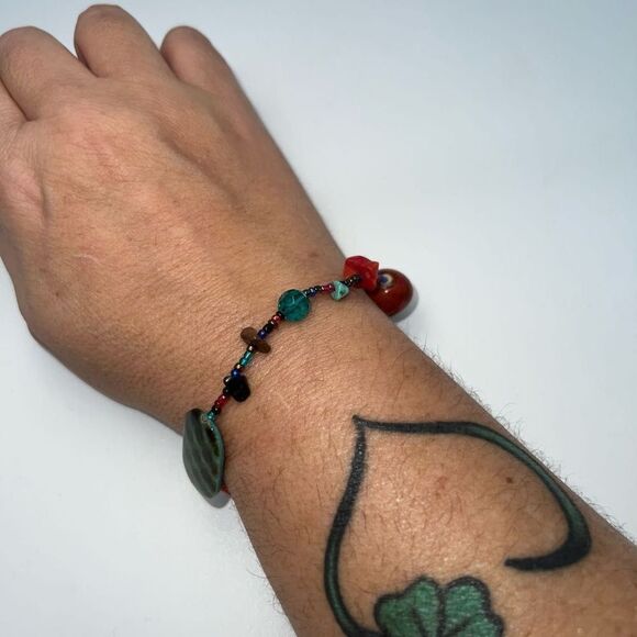 Boho Multi Stone Stretch Bracelet - Picture 6 of 7